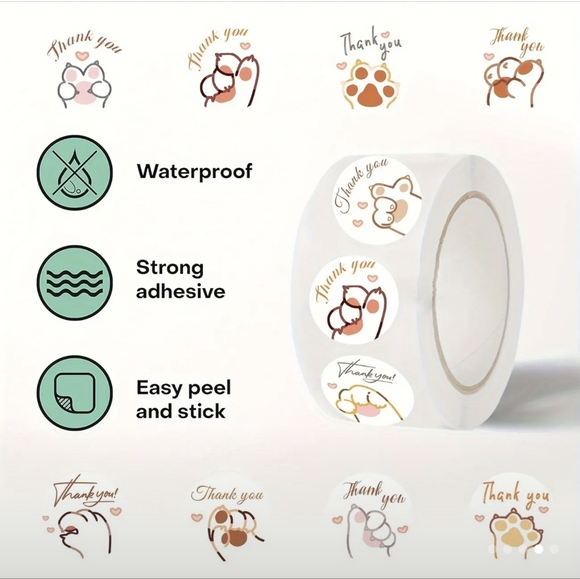 500pcs 😺  Thank you Stickers.NEW - Picture 3 of 6